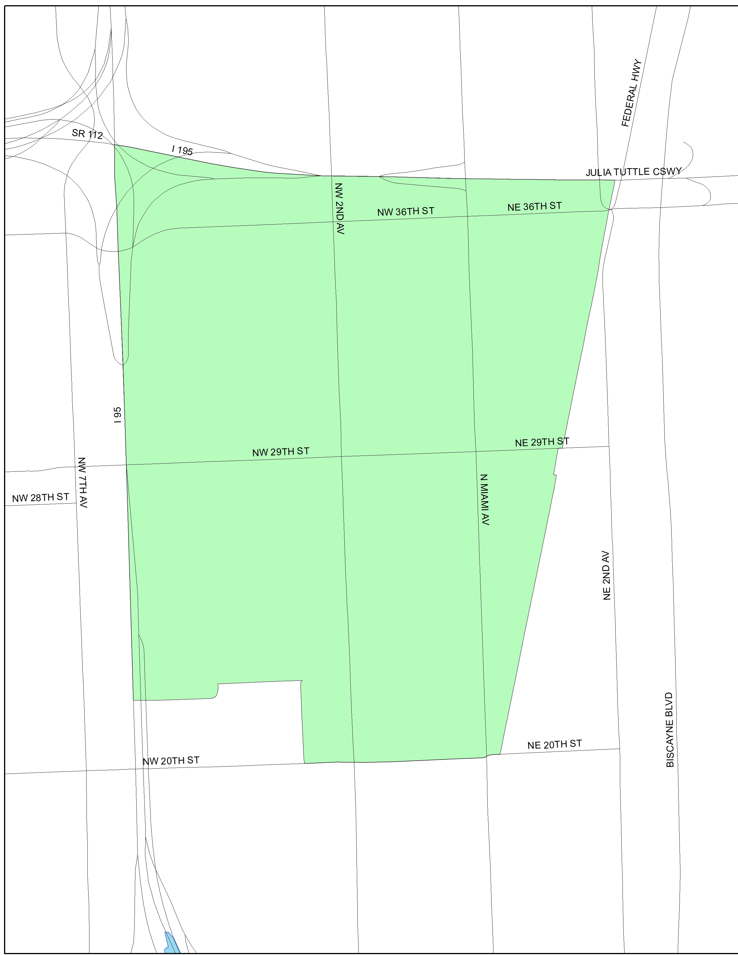 Wynwood/Edgewater Police Neighborhood Service Area Map